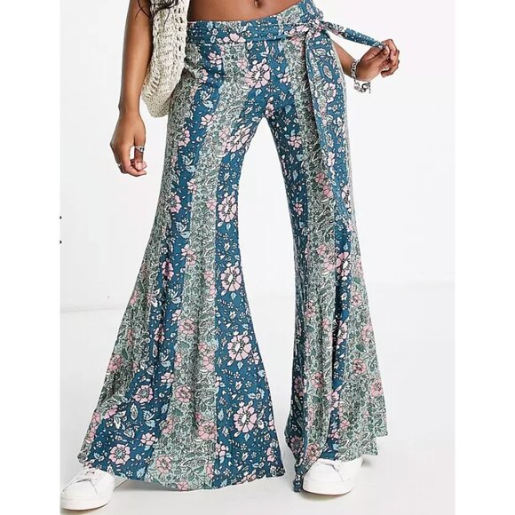 Free People Pants - Free People Floral Flare Pants